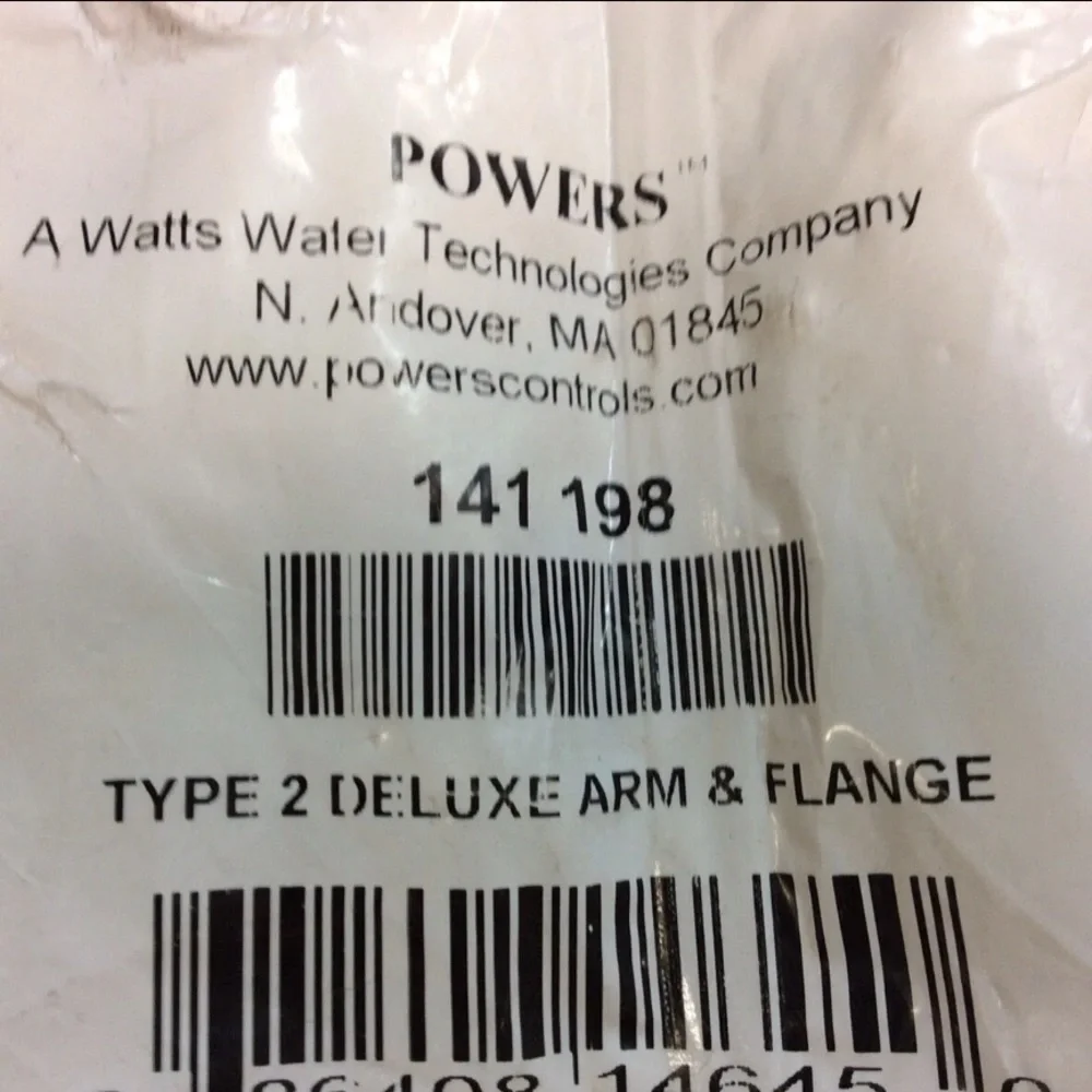Powers 141-198 Deluxe Shower Arm & Flange Set Chrome Type 2 Watts